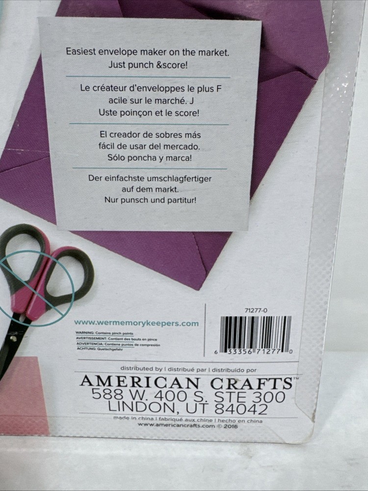We R Memory Keepers Envelope Punch Board New Sealed ShB