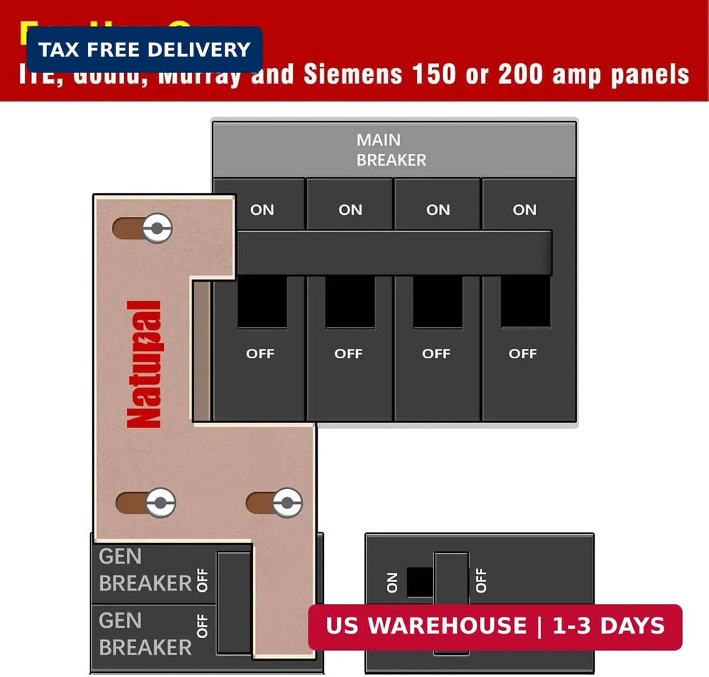 Generator Interlock Kit Compatible with ITE, Gould, Murray, Siemens, and Thomas