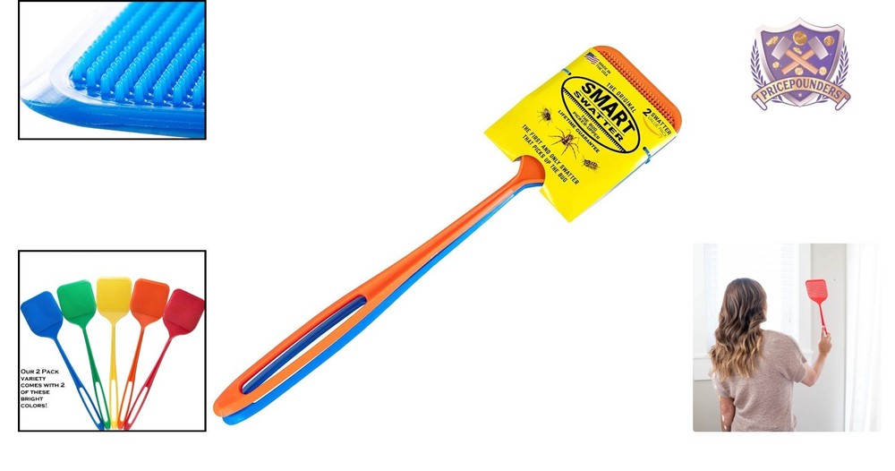 Fly Swatters Plastic Assorted Colors 2 Pack Bug Killer Insect Insecticide