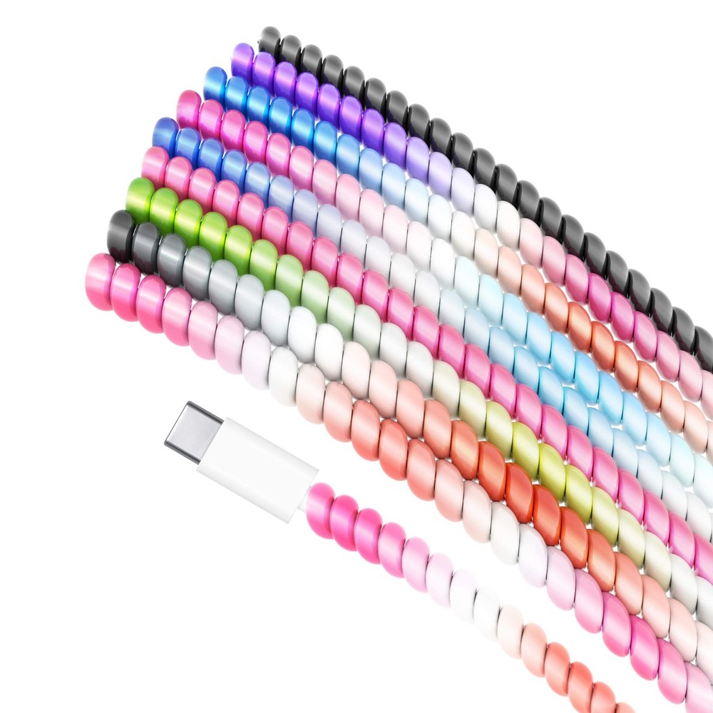 9 Pcs Spiral Cable Protector Headphone Cable Saver Pet Chew Wire Cable Protector