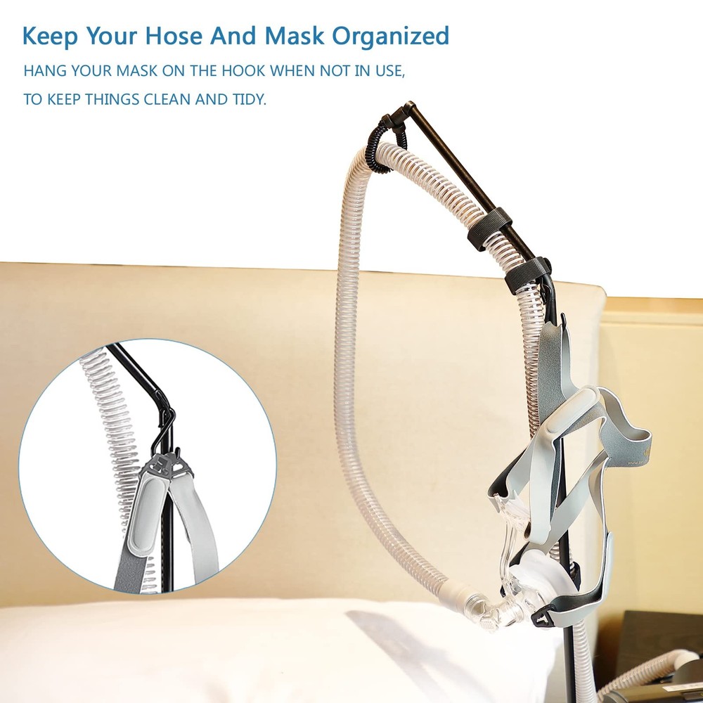 LONYEON CPAP Hose Holder - Hanger Triangle Base-Height Fixed, Black