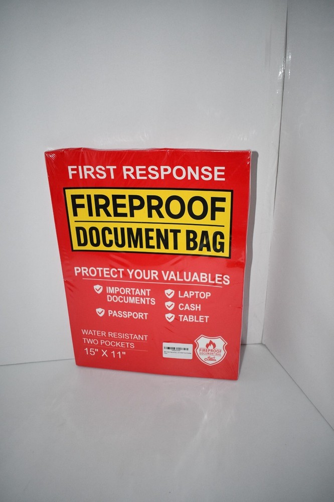Mart Cobra Fireproof & Waterproof Document Bag with Zipper, NWT