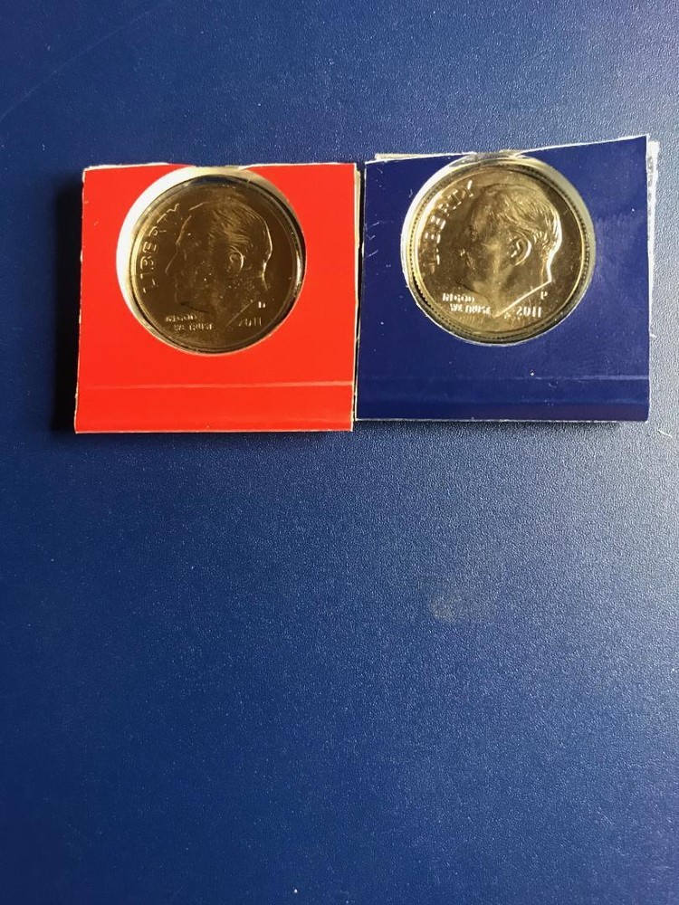 2011 p+d ROOSEVELT DIMES IN SEALED MINT PLASTIC NICE L@@K