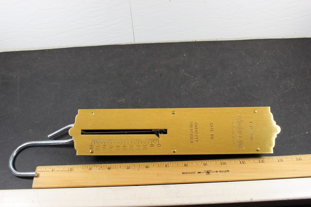 Chatillon 80lb Brass Sping Scale NOS