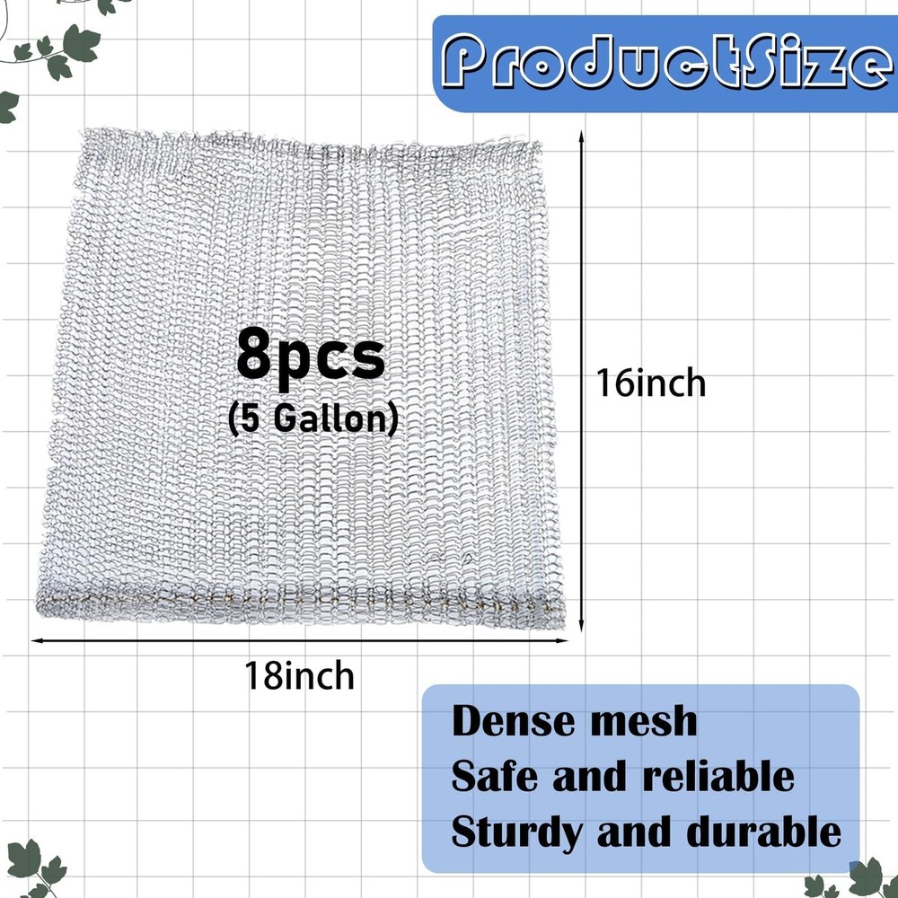 Root Guard Gopher Proof Wire Basket Mole and Vole Mesh 5 Gallon, Silver