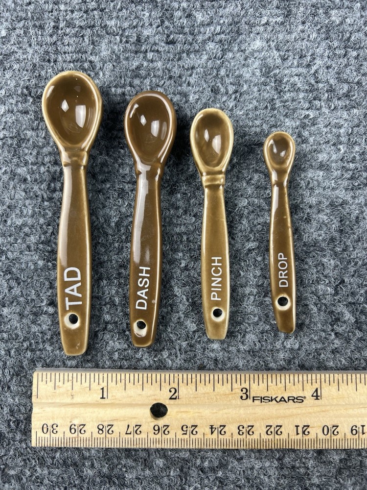 Temptations Brown Tad/Dash/Pinch/Drop Ceramic Measuring Spoons