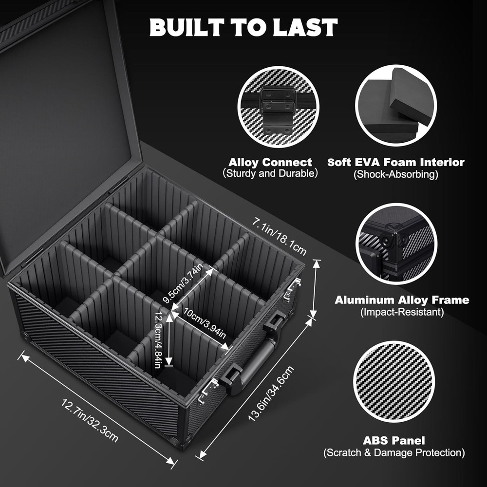 Graded Card Storage Box with Display Window for PSA/CGC Holder, TSA Combinati...
