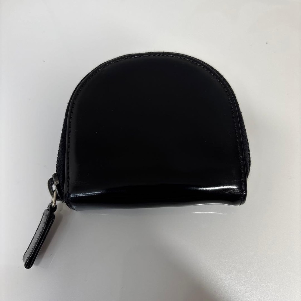 Authentic PRADA Black Leather Punch Coin Case excellent gift