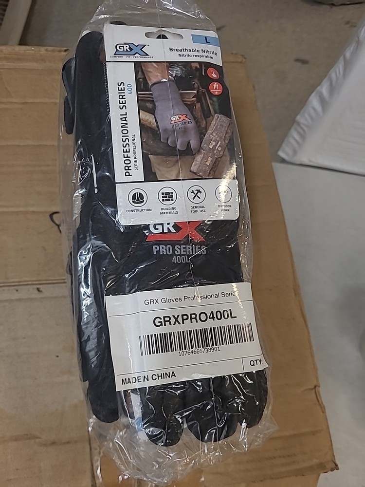12 Pair GRX Pro Series 400 Work Gloves size Large