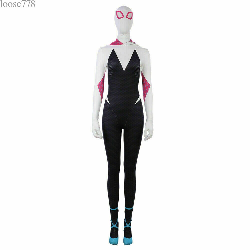 Spider-Women Gwen Stacy Costume Girls Spandex Jumpsuit Cosplay Bodysuit Outfits