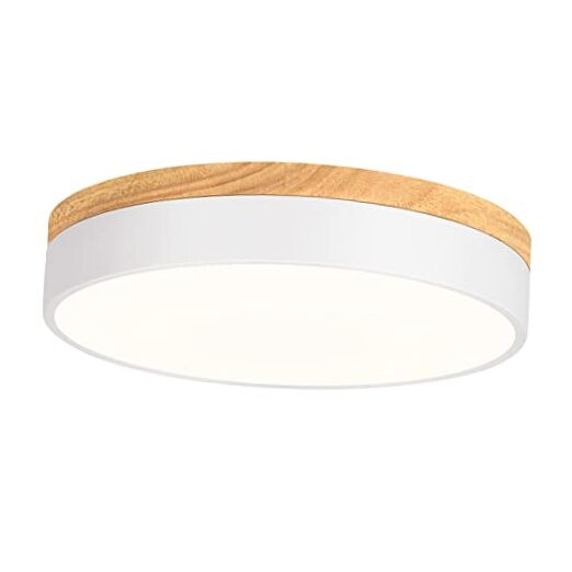 Modern Dimmable Flush Mount Ceiling Light, 2700K-6000K 5CCT 11.81" White