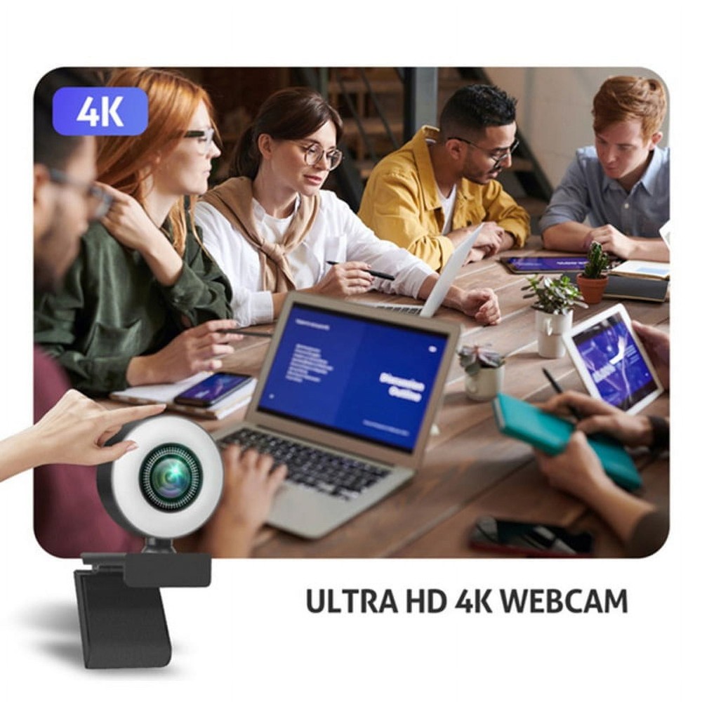 2K Webcam with Microphone for Desktop USB Streaming WebCam - Touch Light + Stand