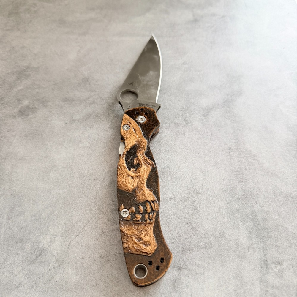 Shadowskull maple scales for Spyderco Paramilitary 2