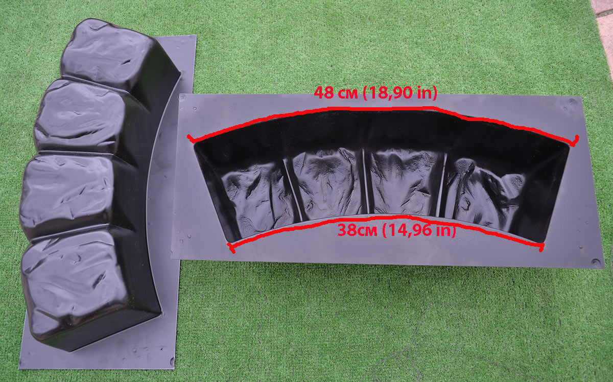 Concrete molds edge stone concrete edging border Sold set 4 pcs molds BR02+BR04