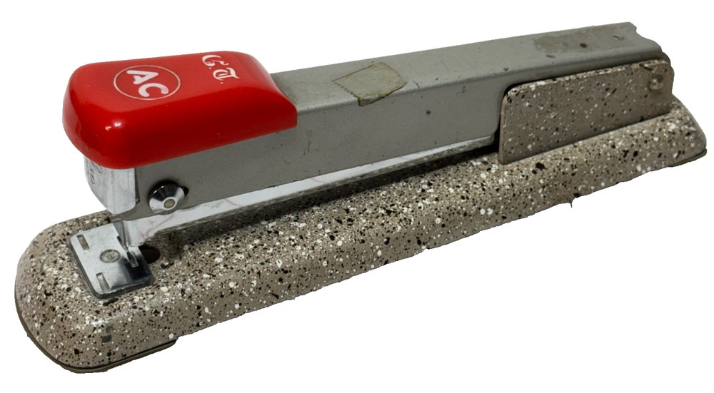 Vintage Red Handle Stapler Bates J858 Staples (AC)