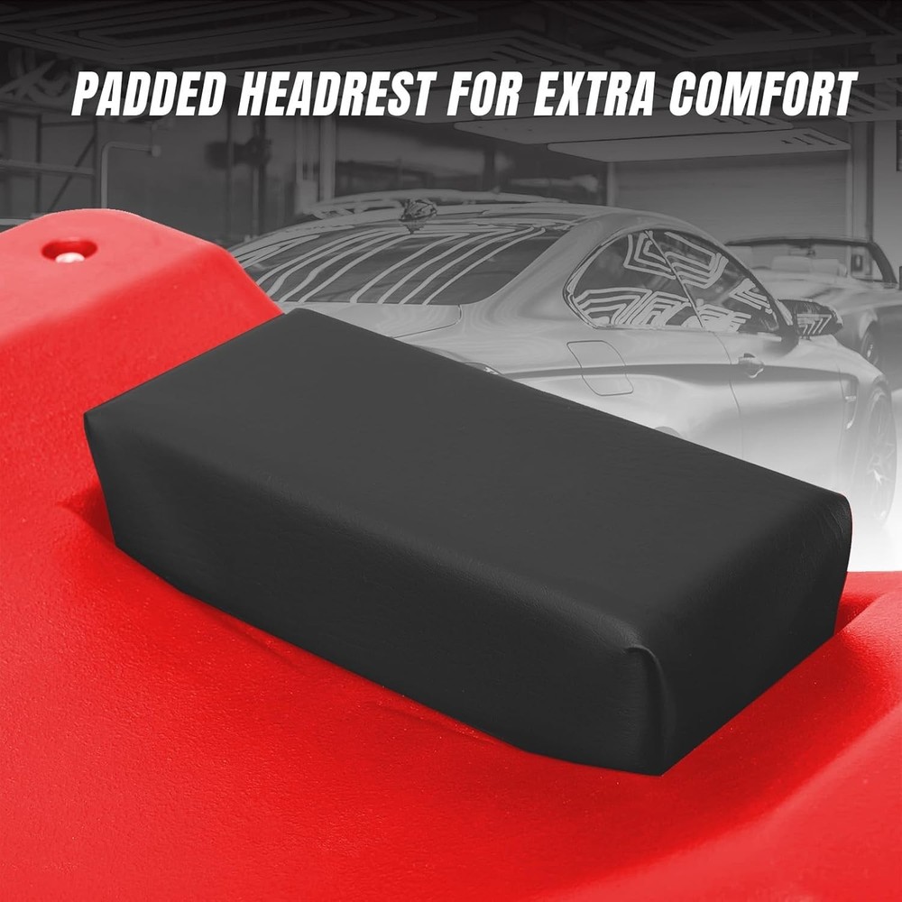 Comfortable Rolling Garage Creeper with Shoulder Recess & Tool Storage, 40"