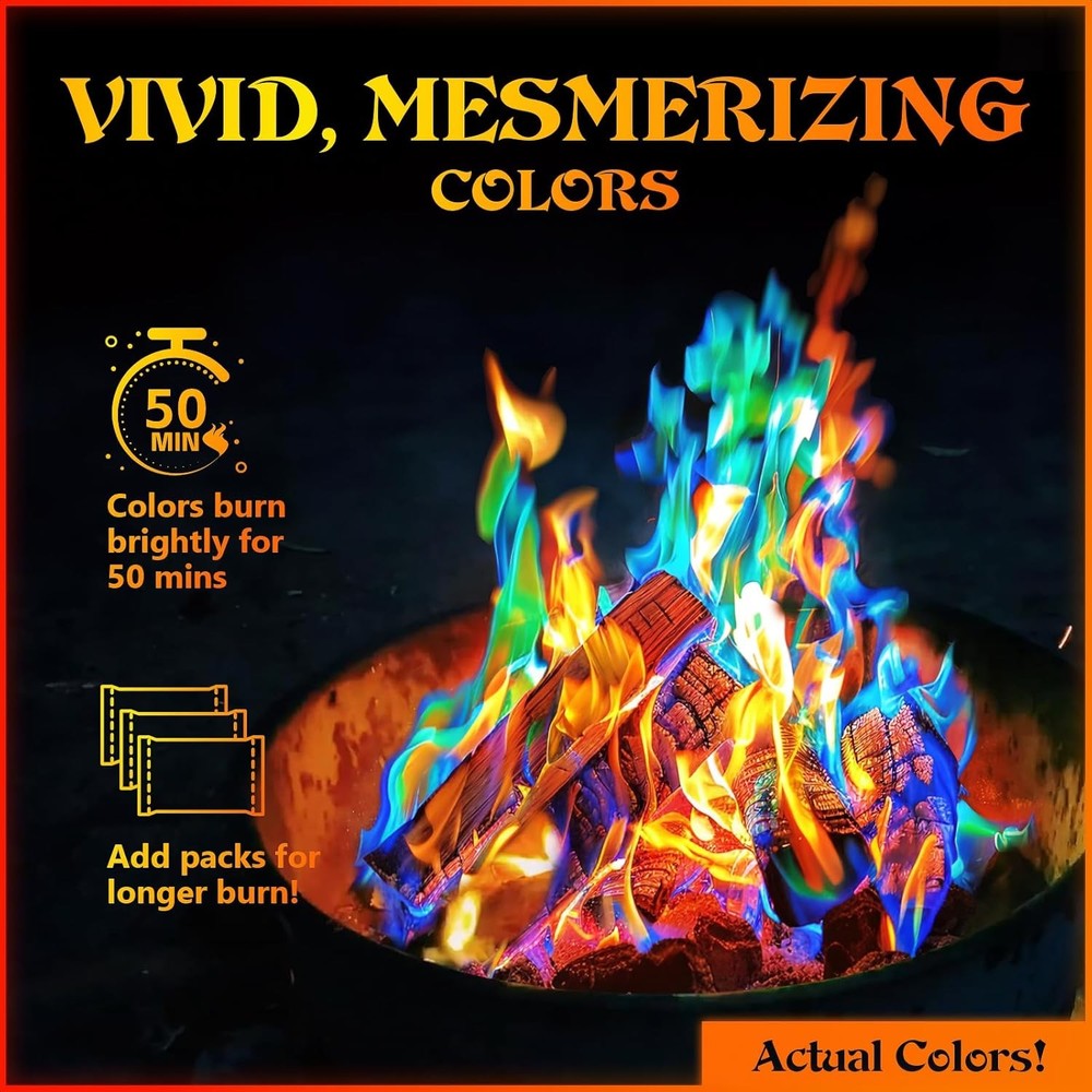MEKER Fire Color Changing Packets 12-Pack Campfire
