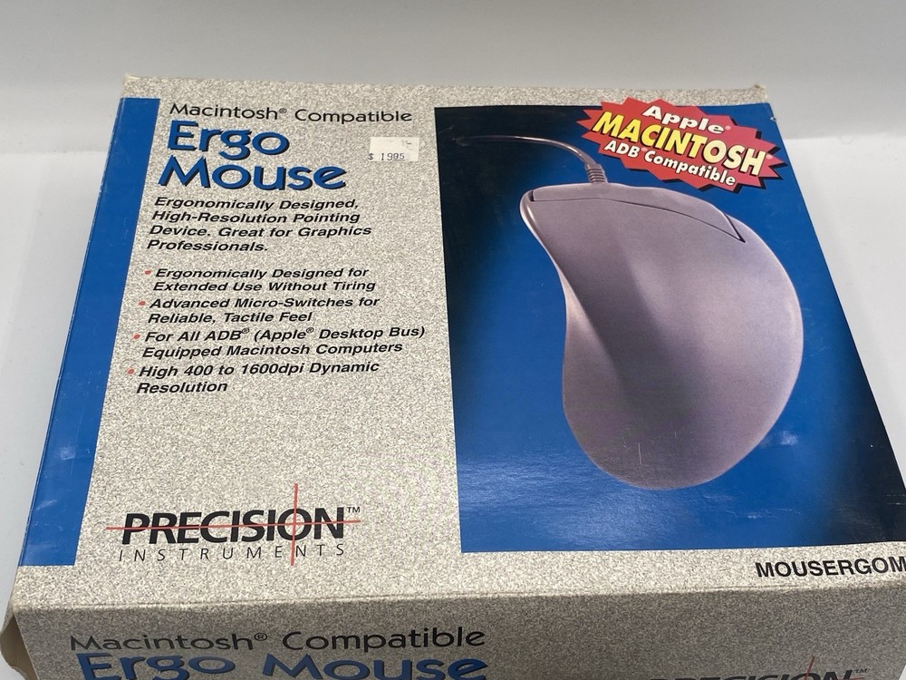 Vintage 90s 3 Button Serial Mouse precision instruments Ergo Mouse