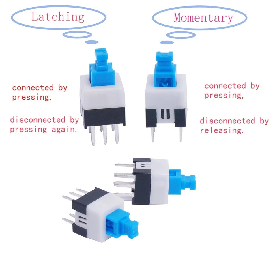 202PCS Micro Momentary Tactile Push Button Switch Assortment Kit 10 Values 4 Pin