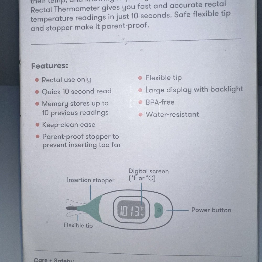 NEW Frida Baby Quick-Read Rectal Thermometer Backlit Display