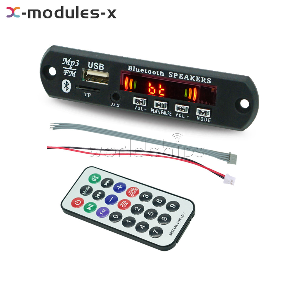 Wireless Bluetooth 12V MP3 WMA Decoder Board Audio Module USB Radio+Battery S
