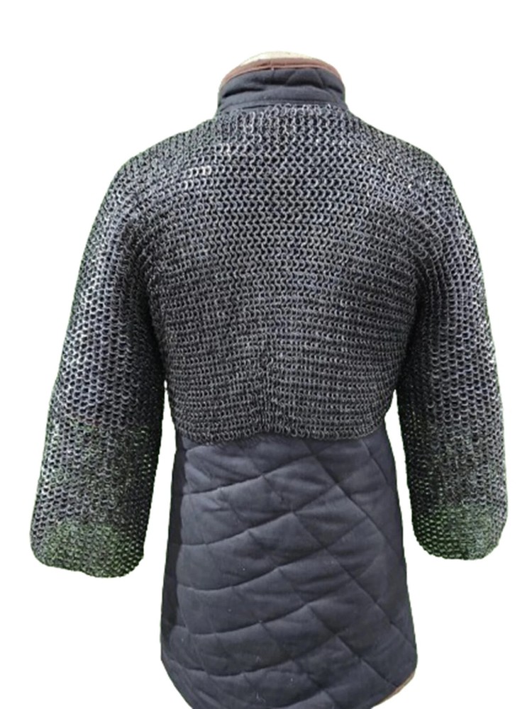 Flat Riveted Chain Mail Half Shirt | Solid Ring Tapered Jacket