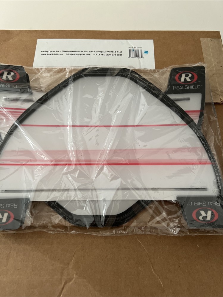Realshield Youth face shields - racing optics hat/visor safe protect 50 Count