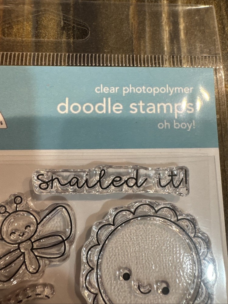 Doodlebug Oh Boy Stamp Set NIP