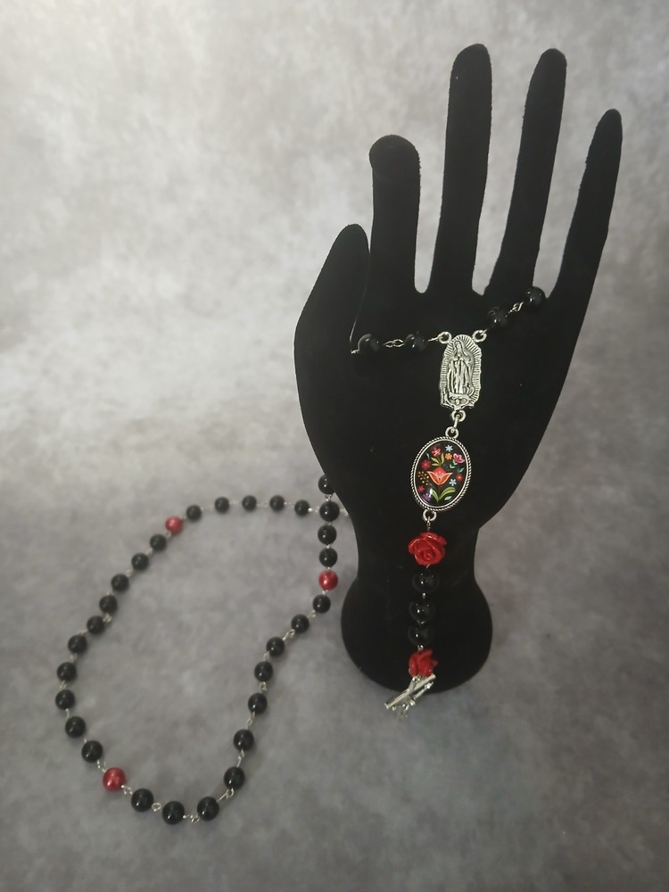 Handmade Five-Decade Black & Red Rosary