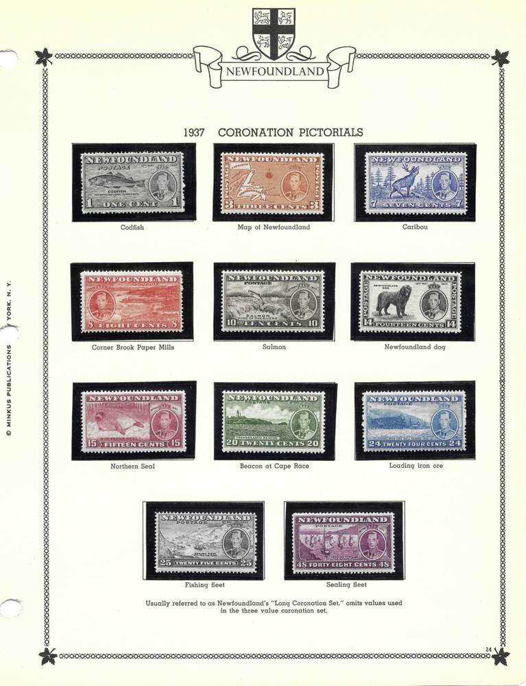 Canada Newfoundland #233-243 "Long Coronation Issue"  MNH Set.