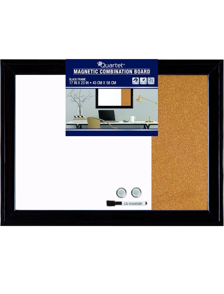 Quartet® Magentic Combo Board 17" x 23" - Black Frame