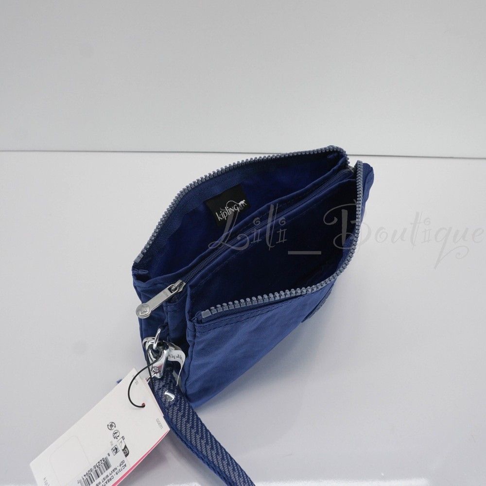 Kipling Creativity XL Extra Large Pouch AC7318 Polyamide Navy Mist WB $49 NWT