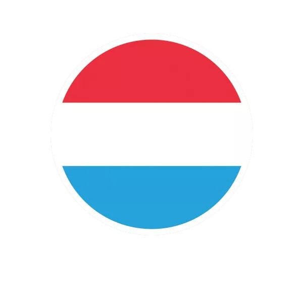 Round Luxembourger Flag Sticker Decal