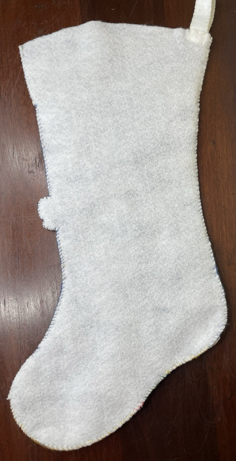 Vintage Name Rachel 3D Santa Claus Trumpet Music Bear Beaded Christmas Stocking