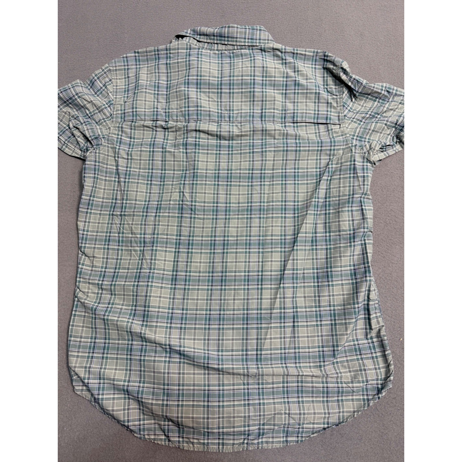 Fjallraven Abisko Hiker Shirt SS Plaid Zip Pocket Men's XL Slim Fit Button