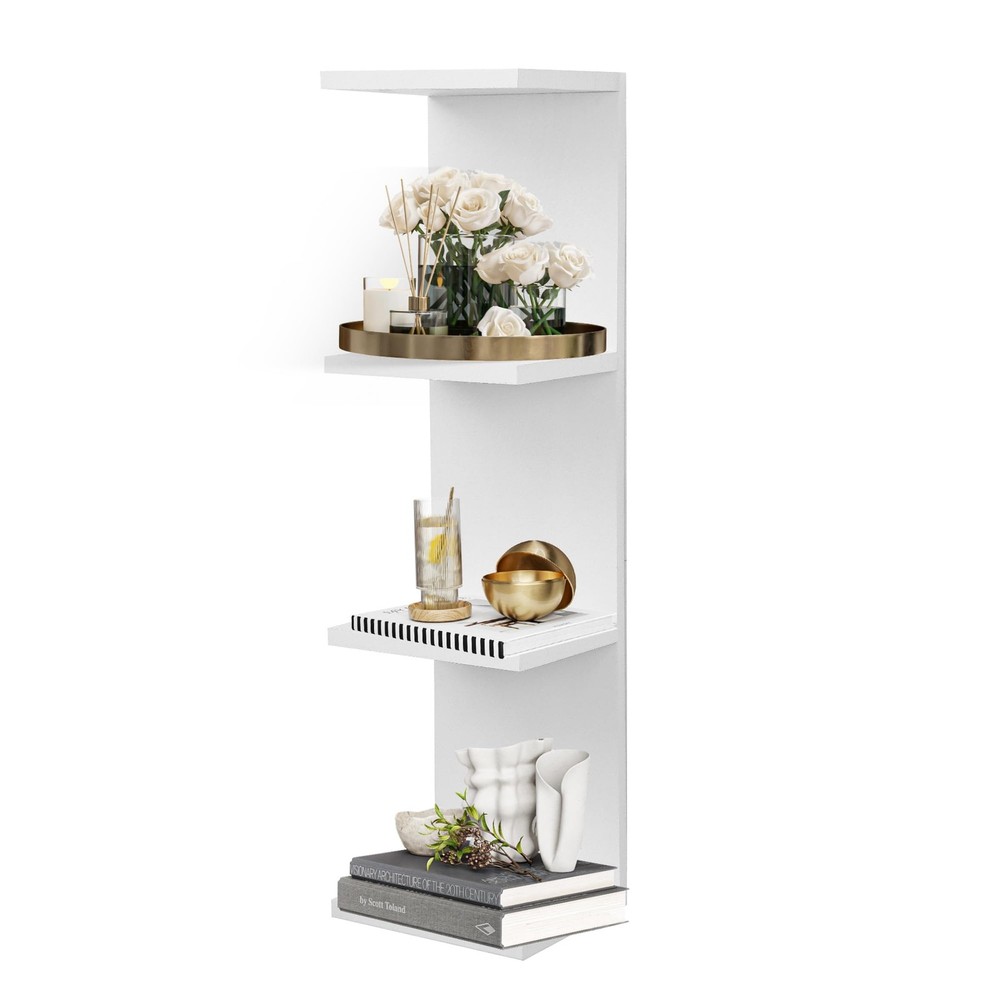4 Tier Wall Shelf Unit,Vertical Column Floating Storage Home Decor Organizer,...