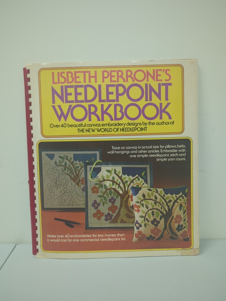 Lisbeth Perrone's Needlepoint Workbook Spiral Bound 1973 + 2 More Books