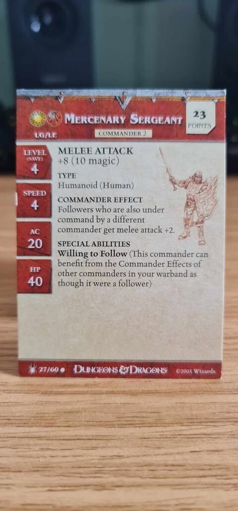 Mercenary Sergeant - Underdark #27/60 - (Common) - inc. Card - DnD
