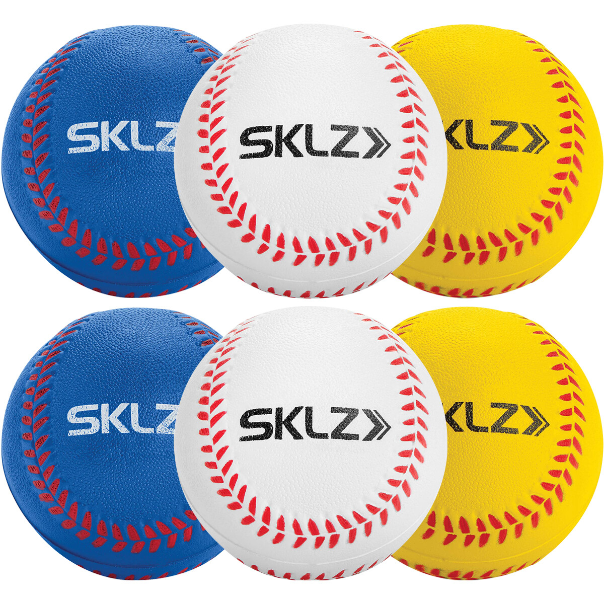 SKLZ Foam Training Baseballs 6-Pack - White/Yellow/Blue