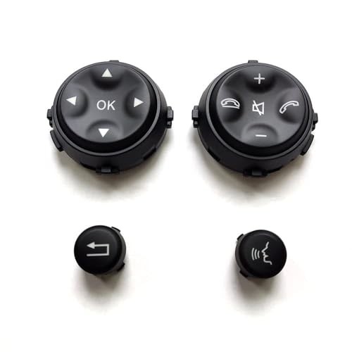 Interior Steering Wheel Button Replacement Kit Compatible for Mercedes Black