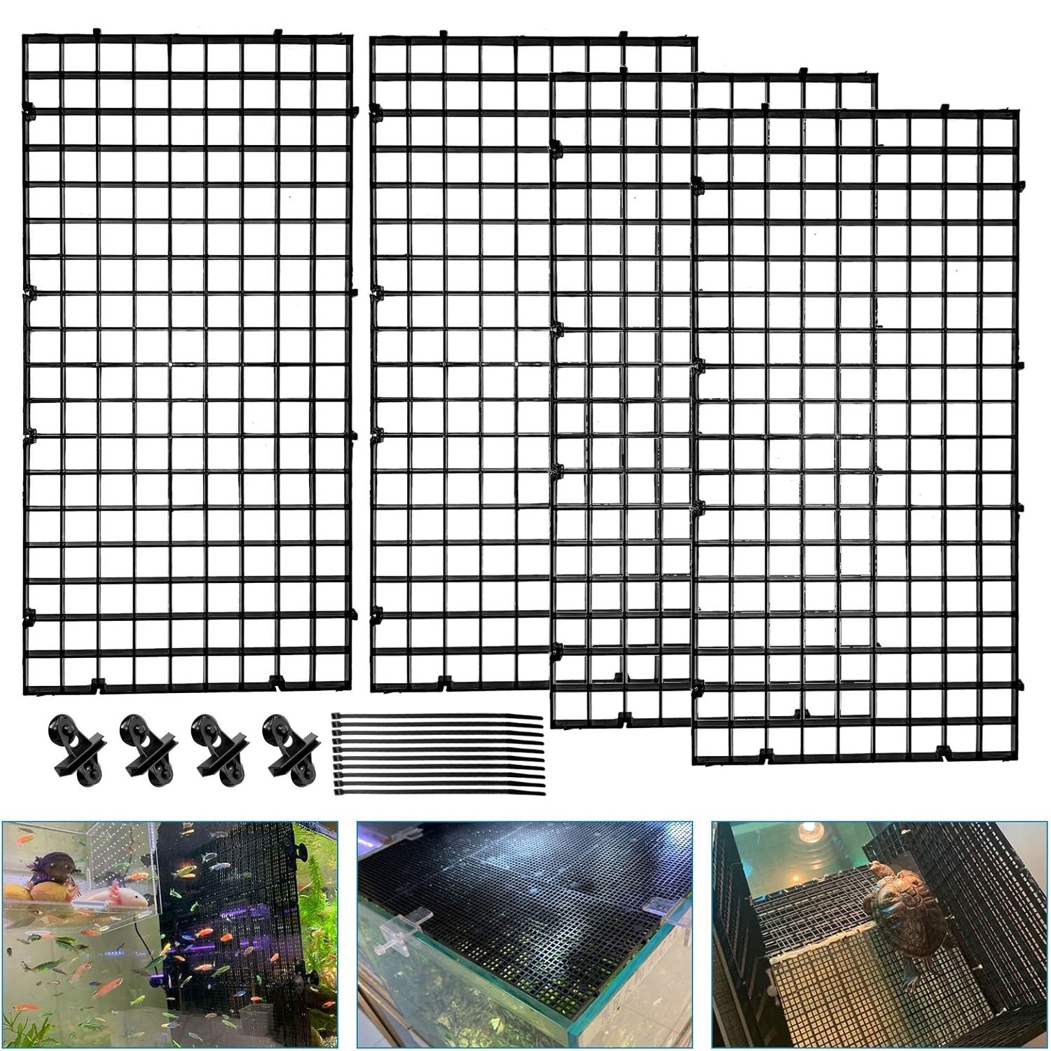 4/8/12pcs Fish Tank Divider, Egg Crate for DIY Filtration and Aquarium Bottom