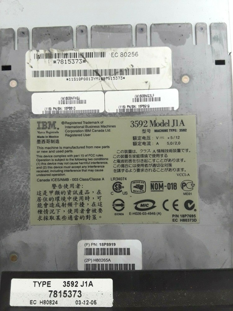 IBM 3592 System Storage Enterprise Tape Drive UNTESTED.