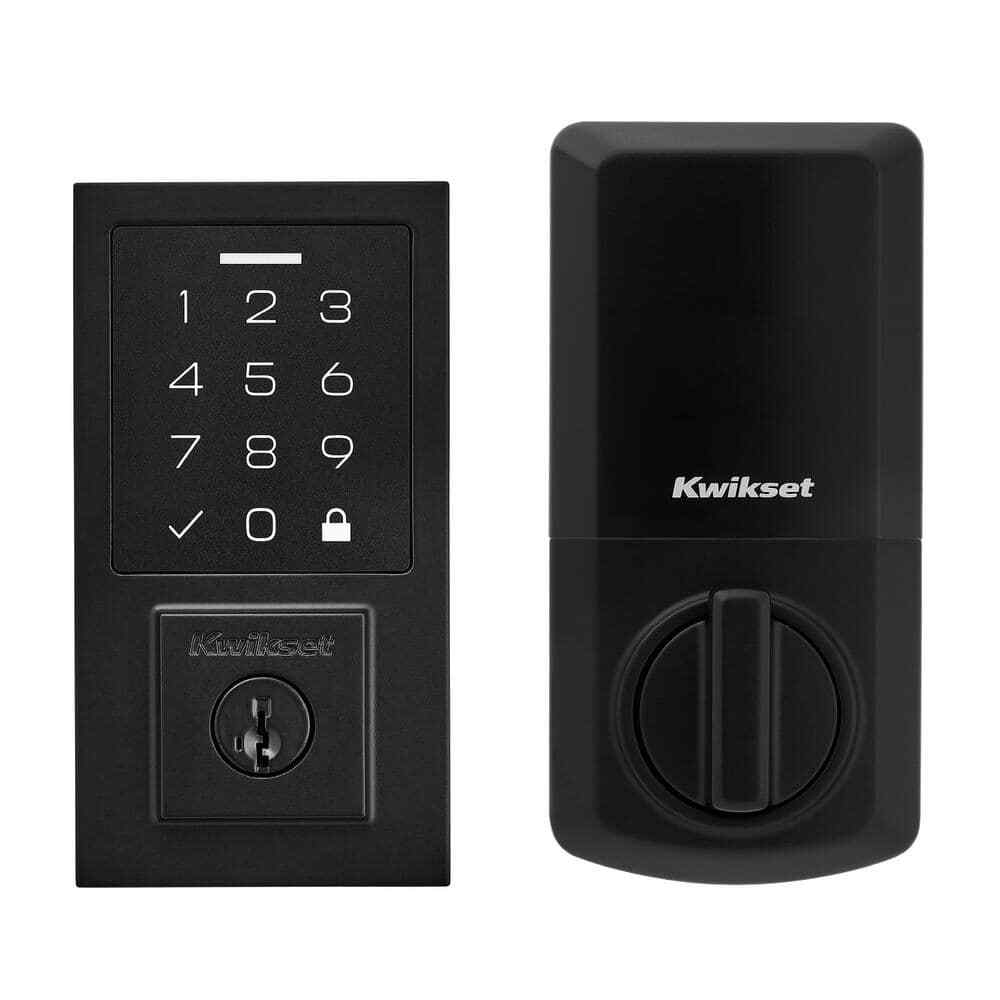 Kwikset SmartCode 270 Matte Black Touchpad Electronic Deadbolt w/ SmartKey