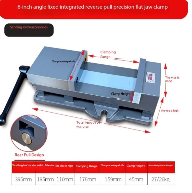 Integrated Reversible Precision Parallel Jaw Angle-Fixed Vise Bench Clamp