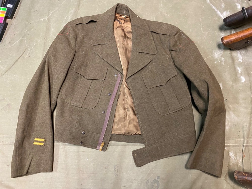 ORIGINAL WWII US ARMY OFFICER M1944 CLASS A IKE JACKET- SMALL 36R