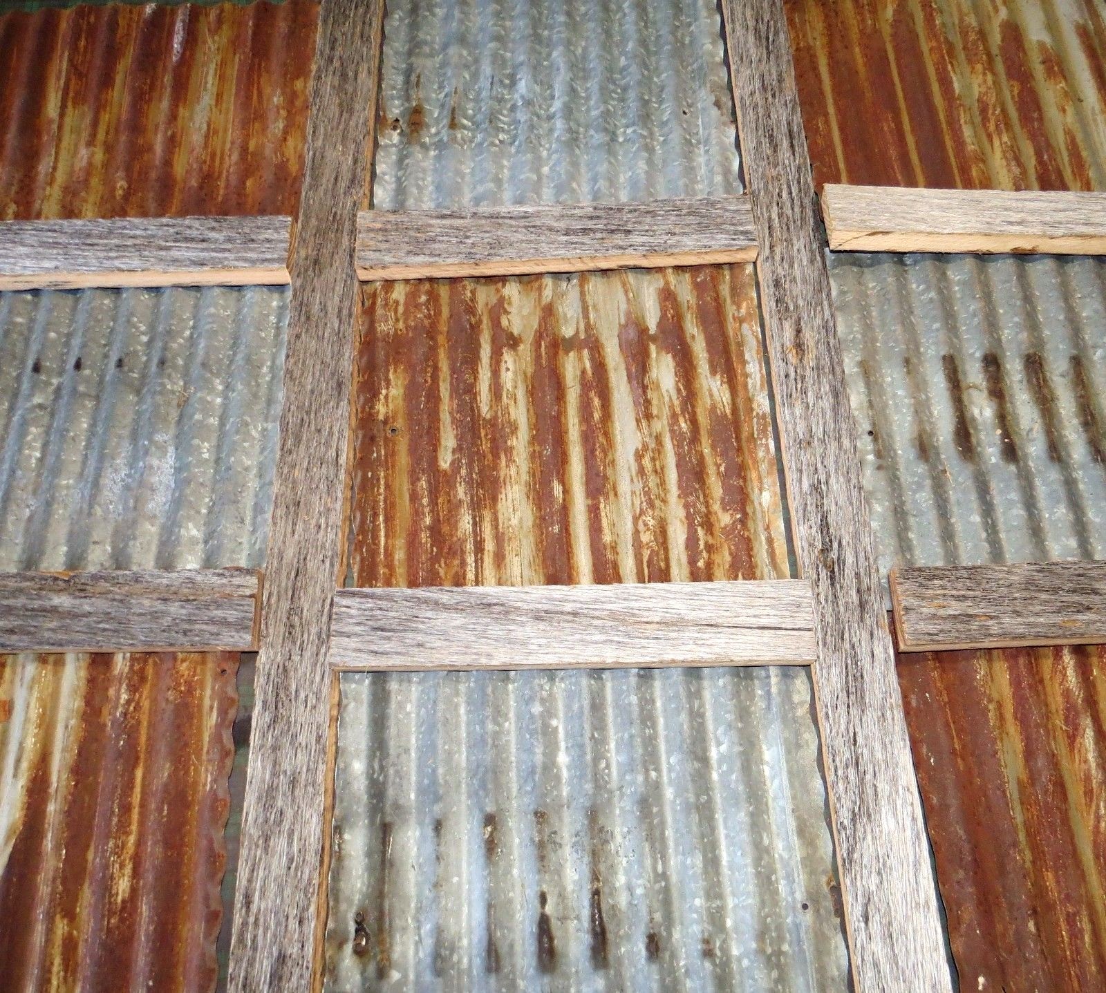 SALE! 10 pcs 11 1/2" x 11 1/2" RECLAIMED CORRUGATED METAL TIN ROOFING PANELS