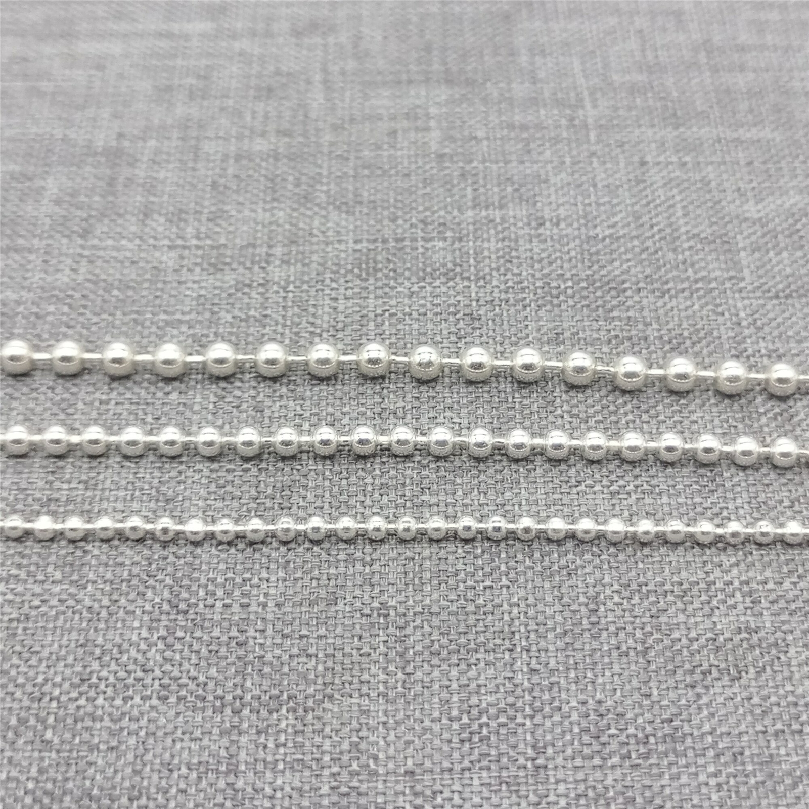 925 Sterling Silver Unfinished Bead Ball Chain 1.5mm 2mm 2.5mm 3mm 4mm 5mm