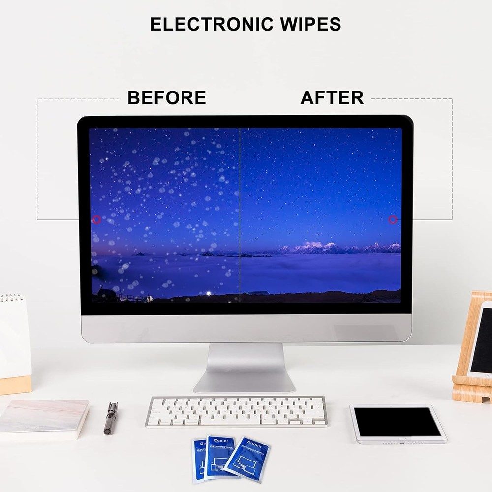 Cadith Screen Cleaner Wipes 40PCS – Safe for Computer, TV, Phone & Tablets