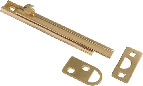 Hillman Solid Brass Surface Bolt 852047 Bright Brass 3" Hardware Essentials Lock