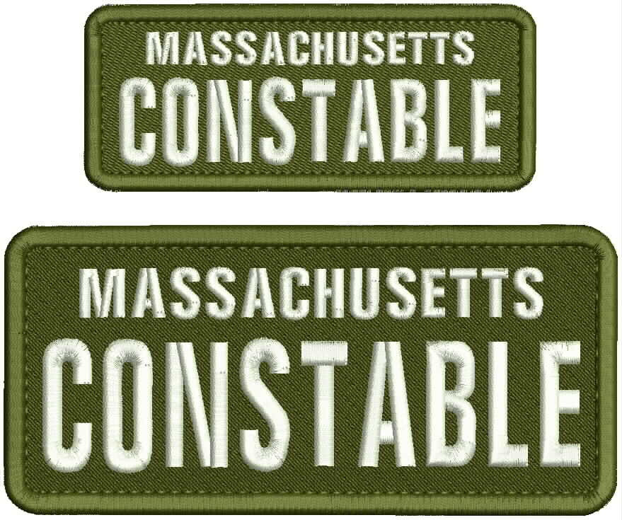 massachusetts constable embroidery patch 3x7 and 2x5 Velcr@ on back